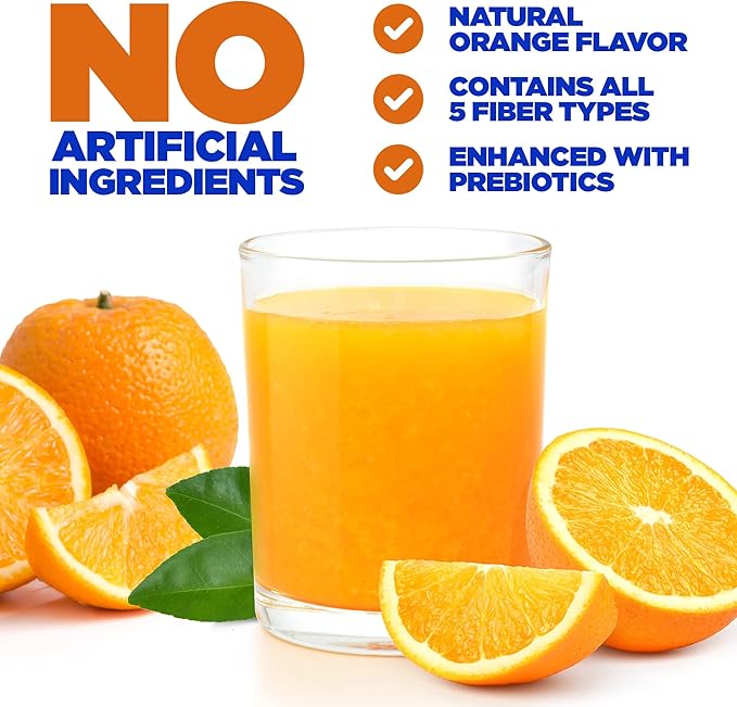 Yerba Prima Orange Flavored Daily Fiber Formula 16 oz Powder - Great Tasting, Premium Bulking Supplement for Regularity Support, Contains 5 Fiber Types, Made in The USA, Non-GMO, Gluten Free