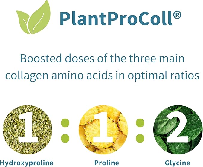 Advanced Vegan Vanilla Collagen Peptide Powder, Enhanced with Glycine, Proline & Hydroxyproline & Cofactor Vitamin C, Non GMO, Vegetarian Plant Based Collagen Powder Booster, 140 Servings, by Igennus