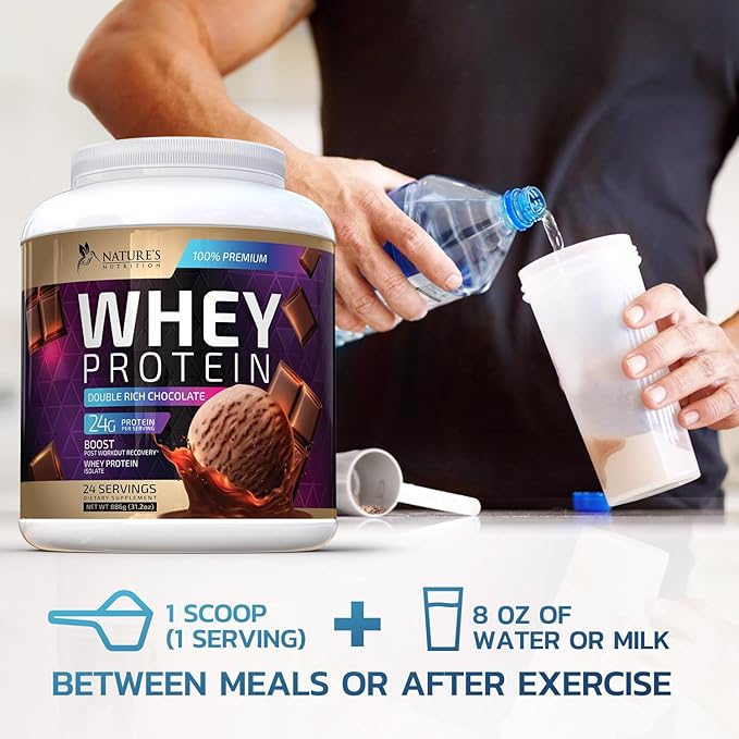 Whey Protein Powder 24g - Whey Isolate Protein for Muscle Growth Support Chocolate Ice Cream - Premium Whey Powder for Fast Absorbing and Easy Digesting for Men and Women, Gluten Free - 24 Servings