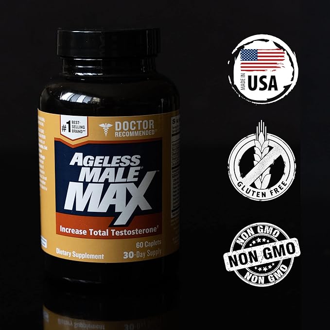 Max Total Testosterone Booster for Men (180 Caplets, 3-Pack)