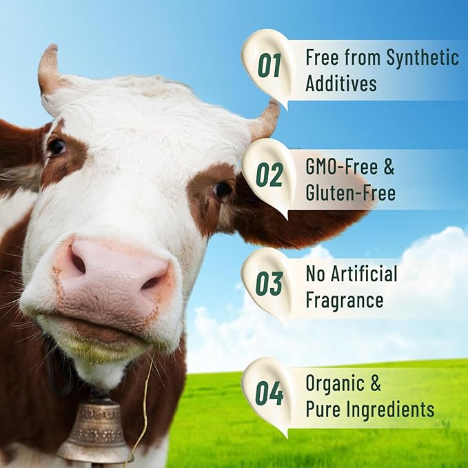 Beef Tallow for Skin, Grass Fed Organic Tallow Balm, Whipped Tallow Face Moisturizer, All-Natural Body Lotion for Dry Skin, Unscented Tallow Cream for Face and Body Care