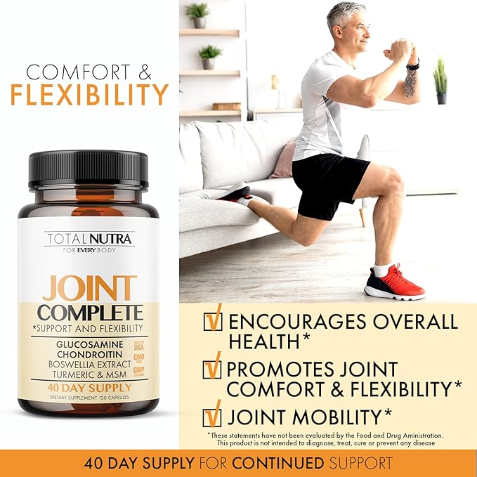 Glucosamine Chondroitin MSM Turmeric 2100mg – Joint Complete Capsules, Advanced Strength Joint Support Supplement for Adults Hands Back Knee Mobility – Bone & Joint Health Supplements for Men & Women