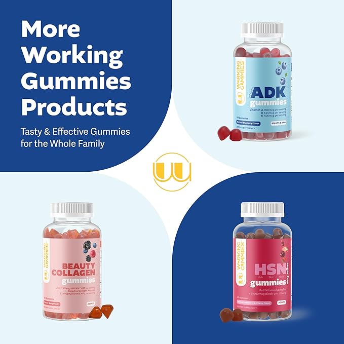 Vitamins ADK Gummies - Vitamin A D3 K2 Supplement - A 3000 iu, D3 5000 iu, K2 500mcg for Immune, Joint, Bone, Heart, Vision Health - Kids, Adults, Women - 60 Count Blueberry Flavor