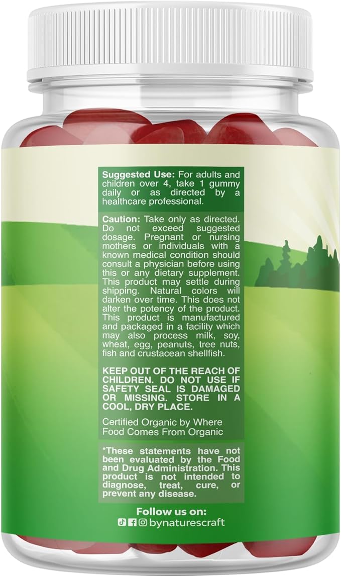 USDA Organic Probiotic Gummies for Kids - Vegan Non-GMO Kids Probiotic Gummy Vitamin for Immunity and Digestive Health - Gentle 2.5B CFU Organic Probiotics for Kids - Strawberry Flavor (4 Month)