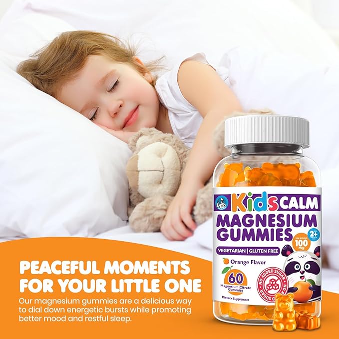 DR. MORITZ Sugar-Free Calm Magnesium Gummies for Kids and Adults - Kids Magnesium Gummies - Magnesium Citrate Gummies (120 Count (Pack of 2), Orange)