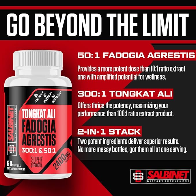 2400mg Fadogia Agrestis Tongkat Ali Supplements - Third Party Tested - 1400mg Fadogia Agrestis & 1000mg Tongkat Ali, Maximum Strength, Muscle Mass & Athletic Performance