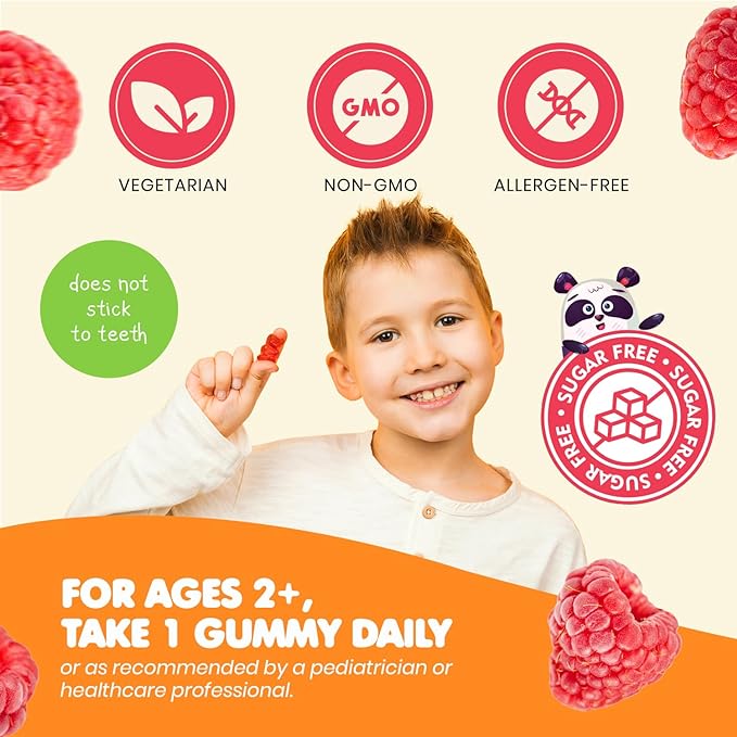 DR. MORITZ Sugar-Free Calm Magnesium Gummies for Kids and Adults - Kids Magnesium Gummies - Magnesium Citrate Gummies (180 Count (Pack of 1), Raspberry)