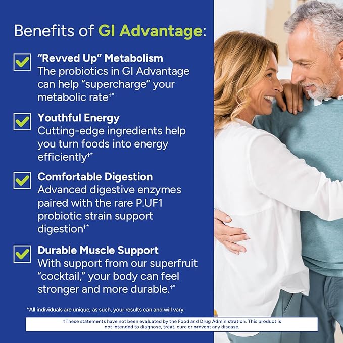 Gundry MD GI Advantage Gut Supplement with Probiotics, Digestive Enzymes, and Superfruit Extracts for Strong Metabolism, Energy, Digestion, and Muscle Support - (30 Servings)