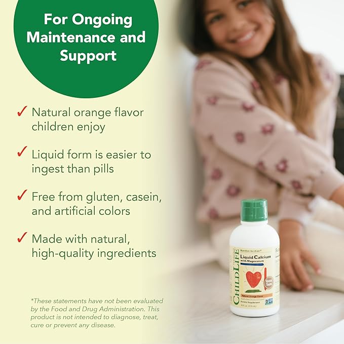 ChildLife Essentials Liquid Calcium Supplement for Kids - Baby Calcium with Magnesium, Zinc, and Vitamin D3 - Orange Flavor, 16 fl oz (3 Pack)