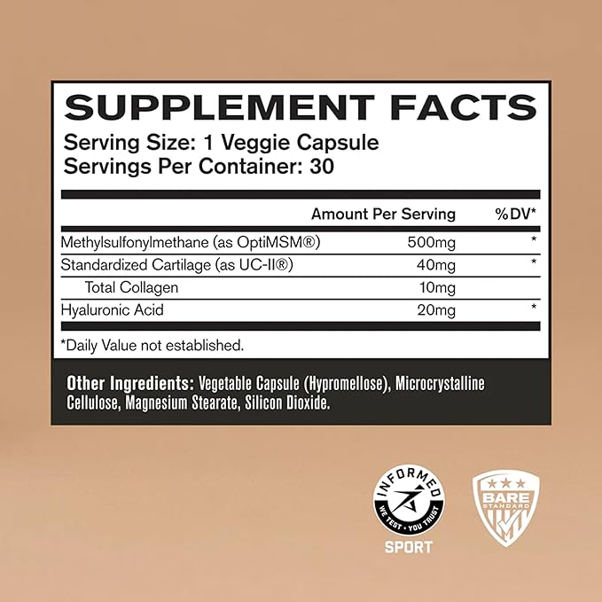 BARE PERFORMANCE NUTRITION, BPN Strong Joints, Joint Support Capsules, UC-ll®, Joint Comfort, Mobility and Flexibility