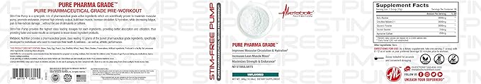 Metabolic Nutrition Stim Free Pump
