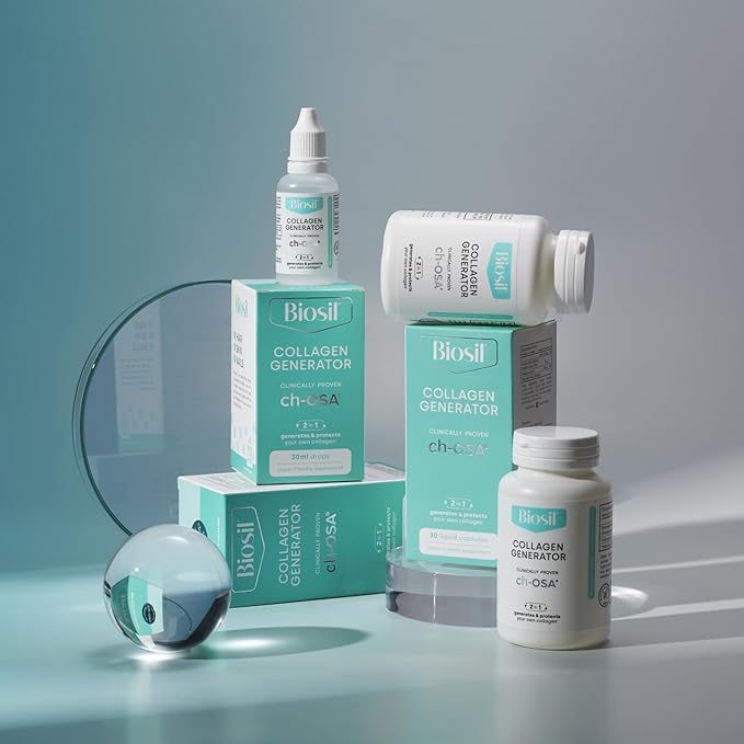 Biosil Collagen Generator - 120 Original Capsules - with Patented ch-OSA Complex - Generates & Protects Your Own Collagen - GMO Free - 60-Day Supply