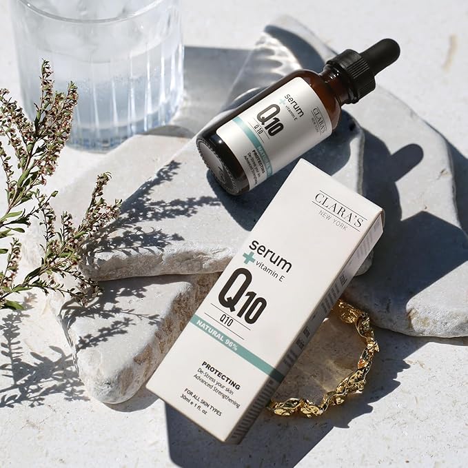 Clara's NEW YORK | Q10 Antioxidant Serum | with Hydrolyzed Collagen, Ceramide NP, Vitmain E | Anti-aging Protecting Repairing Skin Barrier Pore Minimizer Balancing Sebum | 30ml 1Fl oz | Made In USA