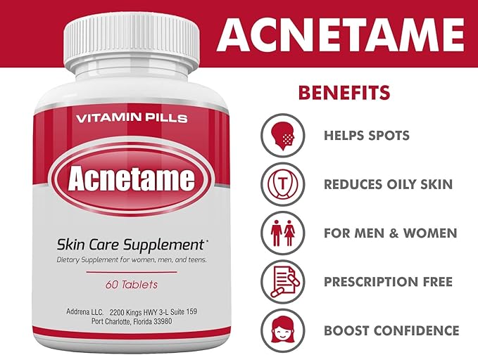 Acne Pills 2 Pack 120 Pills- Vitamin Supplements for Acne Breakouts- Hormonal Pimple Tablets to Clear Oily Skin for Women, Men, Teens, and Adults
