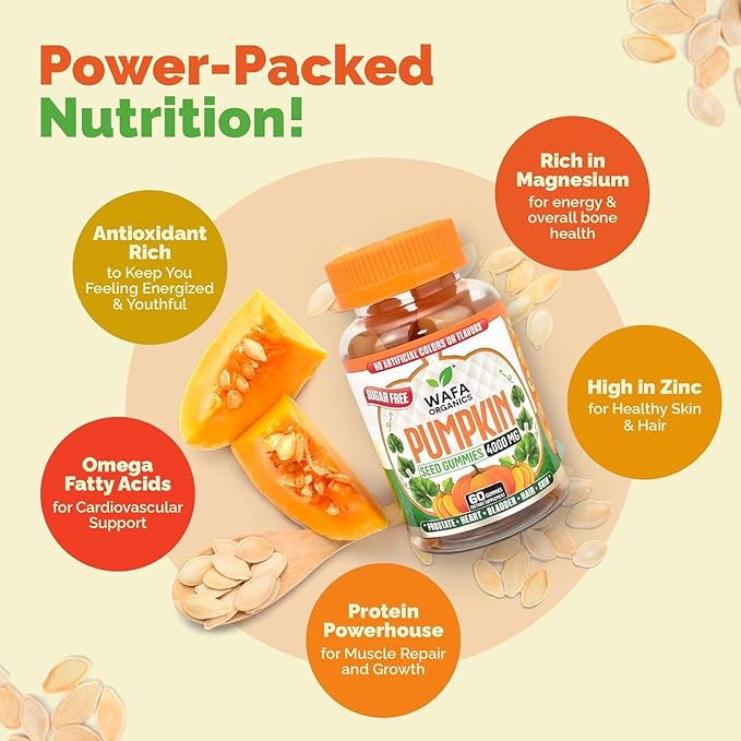 Sugar-Free Pumpkin Seed Oil Gummies 4000 mg - Prostate & Bladder Control Gummies Supplement, Non-GMO, No Artificial Ingredients, Hair Growth & Heart Support, Vegan Extract for Men & Women - 60 Count