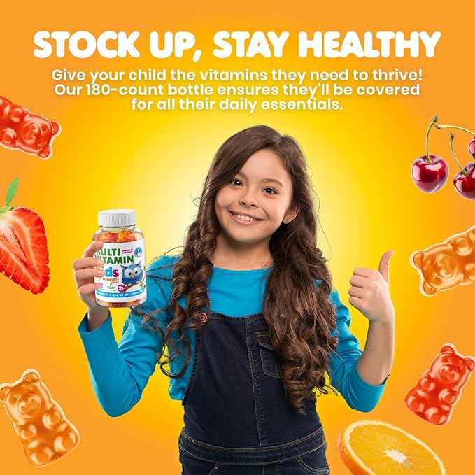 DR. MORITZ Kids Multivitamin Gummies 14 Essential Vitamins Daily Supplement for Ages 2+ Vitamin A C D E Vegetarian B6 B12 Zinc Biotin Gummy Multivitamins for Children- All Natural Chewable (60 Count)