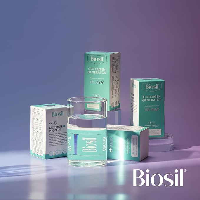 Biosil Collagen Generator - 60 Original Capsules, Pack of 2 - with Patented ch-OSA Complex - Generates & Protects Your Own Collagen - GMO Free - 60-Day Supply