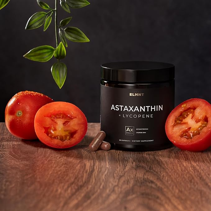 Astaxanthin 24mg + Lycopene 50mg Clinical Strength Carotenoids Skin Supplement w. 100% Natural Astaxanthin from MicroAlgae - Best Astaxanthin Supplements for Skin Health & Pigmentation - Astaxantina