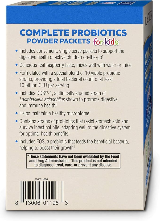 Dr. Mercola, Complete Probiotics Powder Packets for Kids, 30 Servings (30 Packets) (10 Billion CFU), Supports a Healthy Gut, Non GMO, Soy Free, Gluten Free