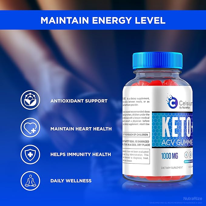 (3 Pack) Celsium Keto ACV Gummies, Celsium Keto + ACV Advanced Formula, Celsius Keto Plus 1000MG Apple Cider Vinegar, All-Natural Keto Official, Celsium Dietary Supplement, Reviews (180 Gummies)