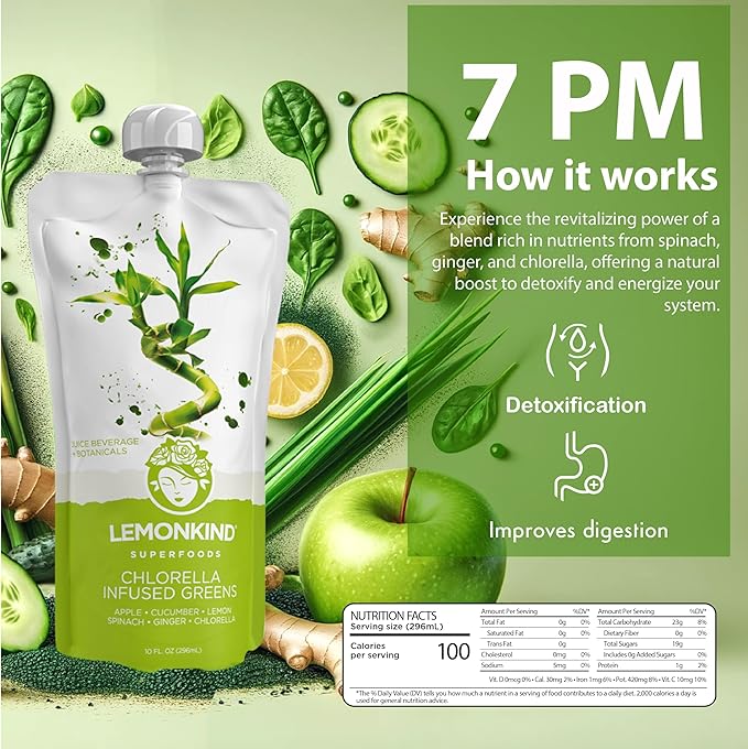 LEMONKIND 1-Day CORE Colon Juice Cleanse: Detox, Gut Health, Boost Energy, Reduce Bloating - Vegan, Gluten-Free, Pressed, Women-Owned, 8 juices