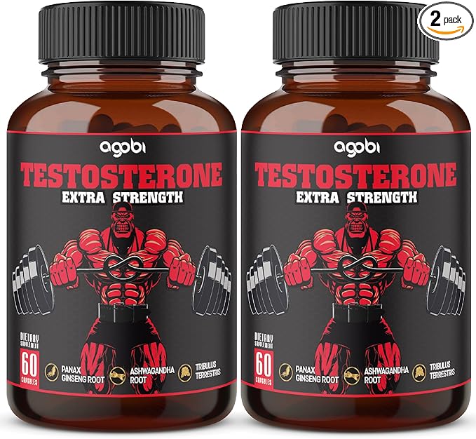 agobi Herbal Test Support for Male Supplement - Support Efficiency, Speed, Strength, Flexibility - Body Booster - 2 Packs 60caps - 2 Month Supply