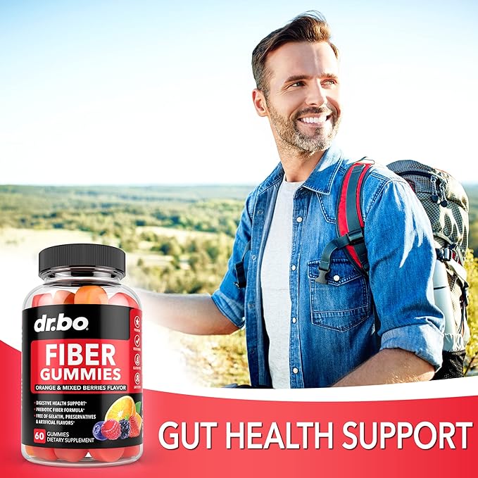 Fiber Gummies for Adults & Kids - Tasty Gummy Prebiotic Fiber Supplement for Max Digestive Gut Health Supplements for Women & Men - Daily Cleanse High Chicory Root Inulin Prebiotics - 60 Fiber Gummies