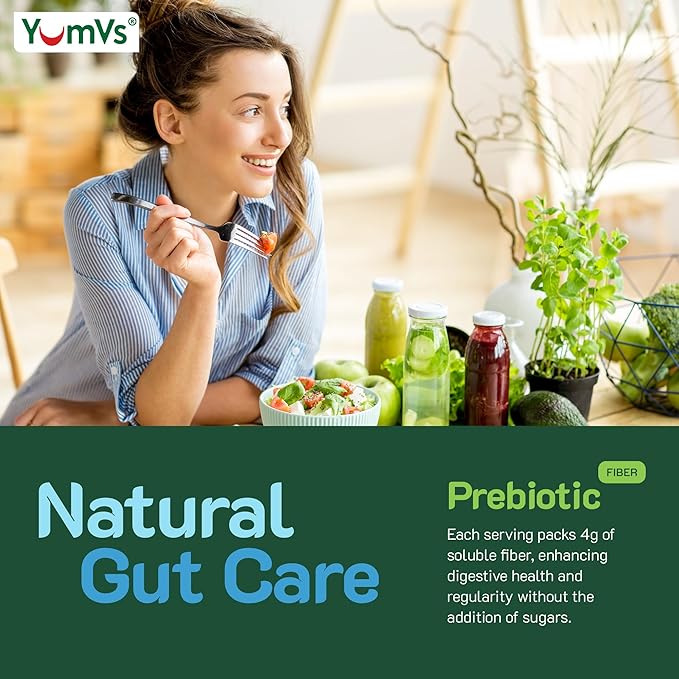 YumVs Sugar Free Prebiotic Fiber Gummies for Adults and Kids - Berry Flavor - Kosher Halal 4g High Fiber Supplement for Women and Men - Daily Fiber for Digestive Health (60 Count, 2PK)
