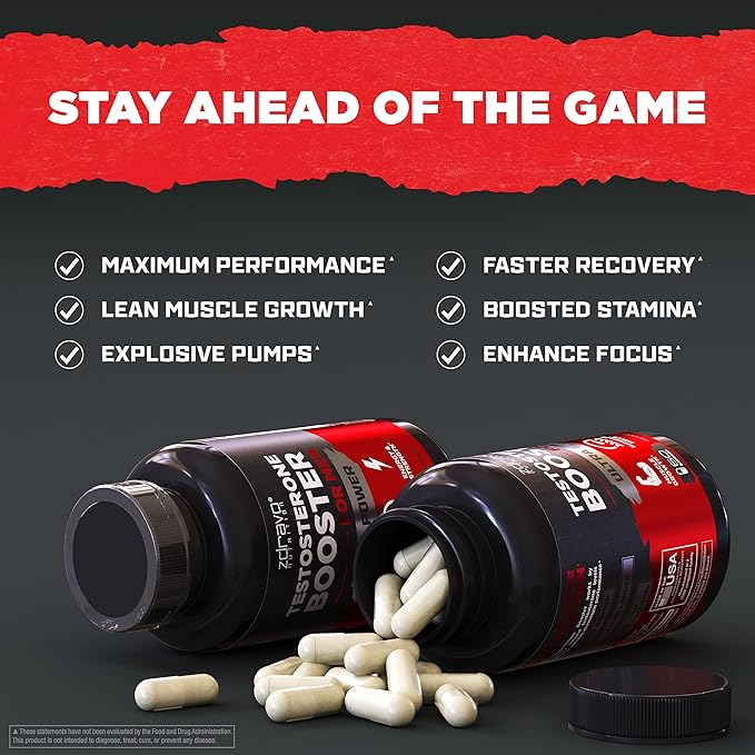 Testosterone Booster - Testosterone Supplement for Men - Workout Supplement for Muscle Growth, Libido, Stamina, Strength, Endurance - Male Enhancing Supplement Pills - Men's Test Booster - Tongkat Ali