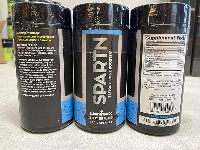 Spartn - Testosterone Booster for Men & Women - Estrogen Blocker Supplement with DIM & D-Aspartic Acid (DAA) - Top Testosterone Supplement for Muscle Growth & Strength - 120ct