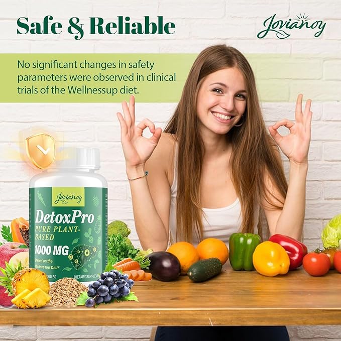 2000 MG Plant-Based Detox Cleanse – Natural Toxin Flush for Liver, Gut & Colon – Antioxidant & Digestive Support – Fast-Acting Detox Complex for Women & Men – 60 Capsules