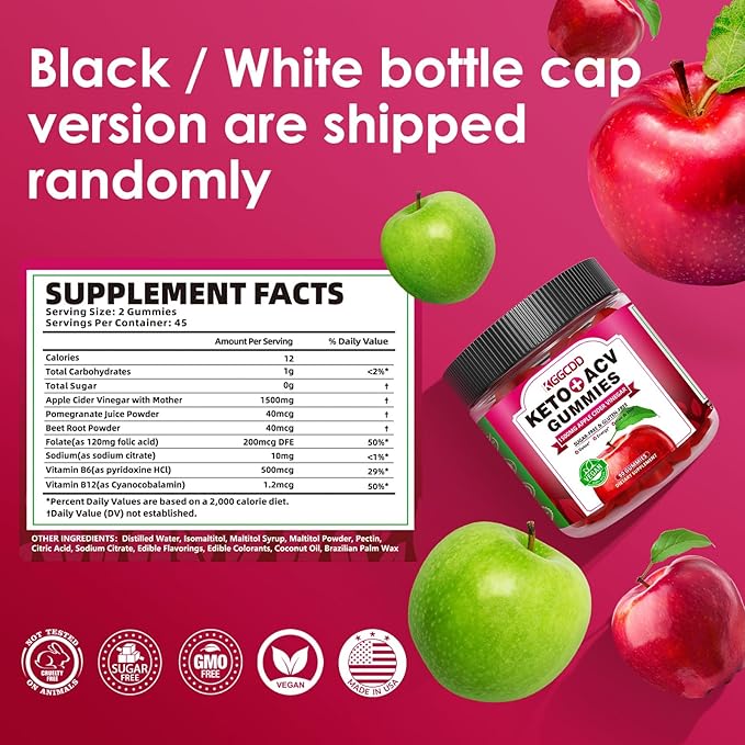 2 Pack Sugar Free Keto ACV Gummies Advanced 180 Count Keto ACV Gummies with B6 & B12 - Keto Gummy Diet Supplement for Women Men, Vegan & Non-GMO Low-Carb - 1500MG Made in USA