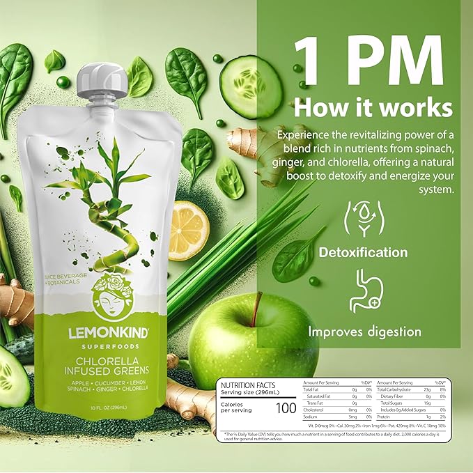 LEMONKIND 1-Day CORE Colon Juice Cleanse: Detox, Gut Health, Boost Energy, Reduce Bloating - Vegan, Gluten-Free, Pressed, Women-Owned, 8 juices