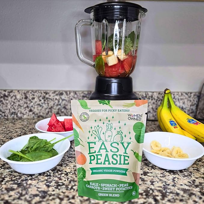 Easy Peasie Organic Veggie Powder Blends for Kids and Picky Eaters | Hidden Vegetable Powder Additive for Meals and Smoothies (3-Pack Pouches: Green, Red, and Original - each 2 oz)