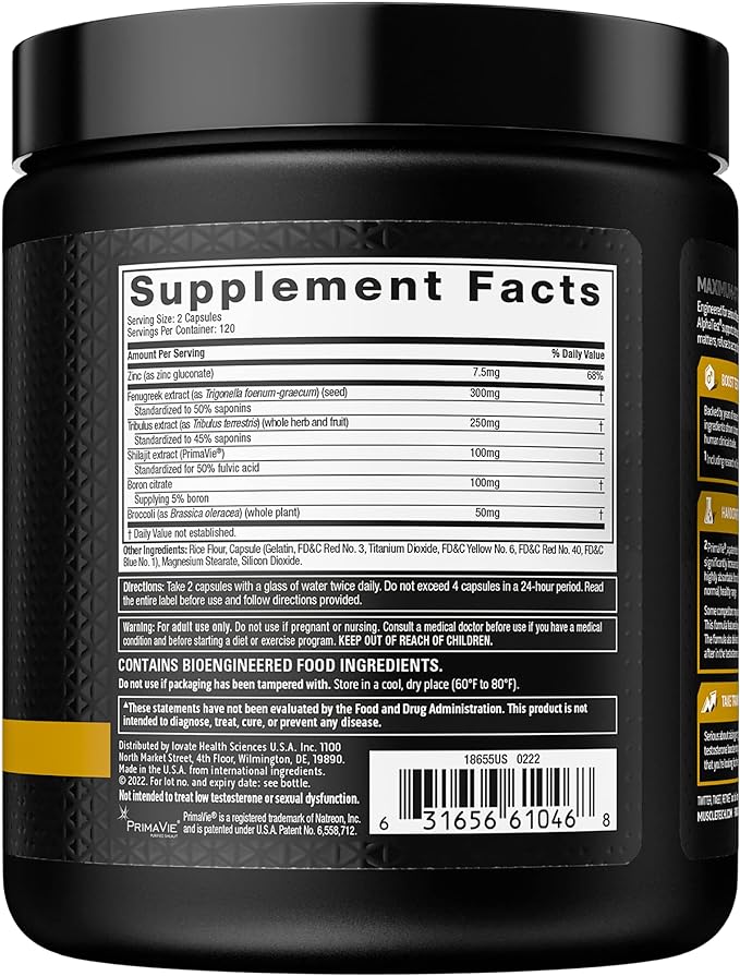 MuscleTech Testosterone Booster for Men, MuscleTech AlphaTest, Tribulus Terrestris & Boron Supplement, Max-Strength ATP & Test Booster, Daily Workout Supplements for Men, 240 Pills (Package May Vary)
