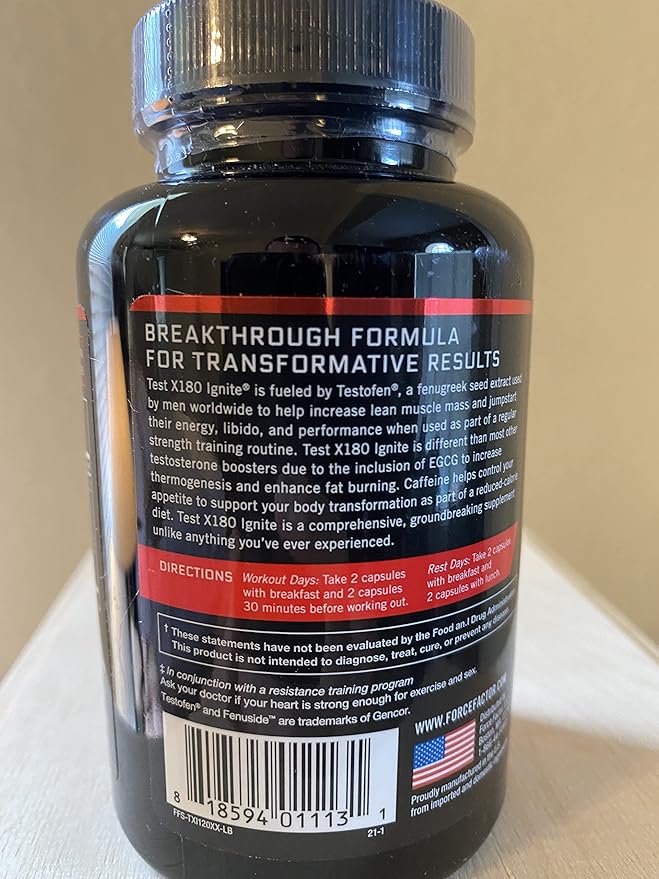 Force Factor Test X180 Ignite 120ct 2-Pack, 240 Count