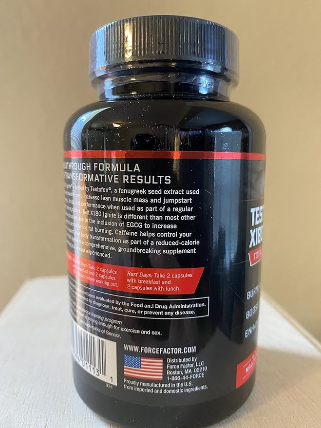 Force Factor Test X180 Ignite 120ct 2-Pack, 240 Count