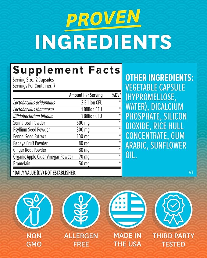 Zenwise Health 7 Day Cleanse – Detox & Colon Cleanse for Men & Women, Gut Cleanse Detox Pills for Digestive Health with Psyllium Husk, Senna Leaf, Bromelain, Ginger, ACV, and Probiotics - 14 CT