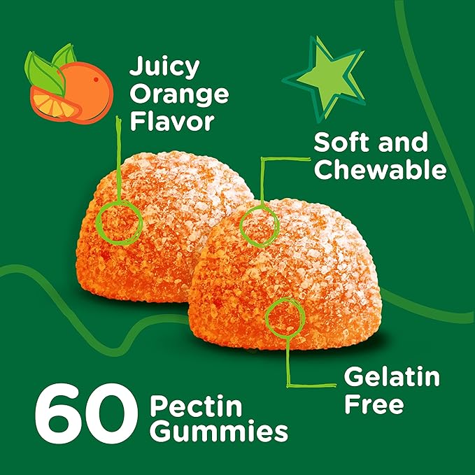 Zinc for Kids Gummies 10mg, with Vitamin C & Echinacea for Kids - Immune Support, Powerful Natural Antioxidant, Kids Zinc Vitamin Supplement - Vegan, Gelatin Free - Tasty Chewable Orange Flavor Gummy
