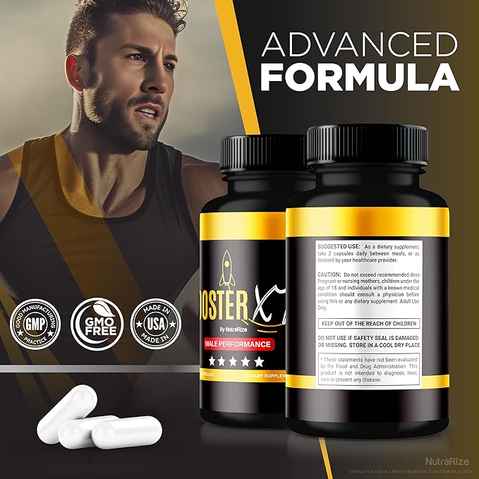 (3 Pack) Booster XT for Men, Booster XT Male Enhancing Capsules, Premium Formula to Support Daily Energy & Peak Performance, Multivitamin Pills for Overall Health, BoosterXT Reviews (180 Capsules)