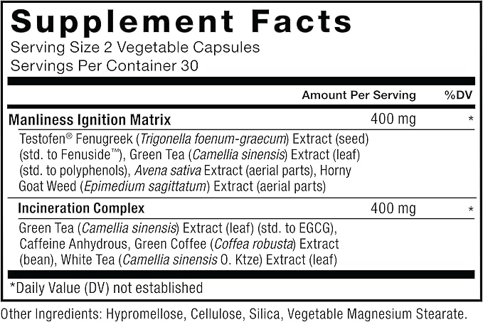 Force Factor Test X180 Ignite Testosterone Booster for Men, Testosterone Support Supplement to Help Burn Fat, Boost Vitality, and Increase Energy, 60 Capsules