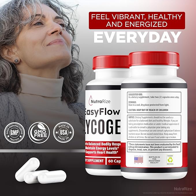 (3 Pack) Easy Flow Glycogen, EasyFlow Glycogen Support Capsules, Easy Flow Glyco Optimizer, Official EasyFlow Glyco Optimiser Capsules, Easy Flow Detox Cleanse, Easy Flow Glycol (180 Capsules)