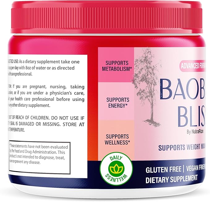 (3 Pack) Baobab Bliss Powder, The Secret Native African Coffee, Baobab Bliss Detox to Support Fitness & Healthy Lifestyle, All Natural Fiber Supplement, BaobabBliss Organic Review (90 Servings)