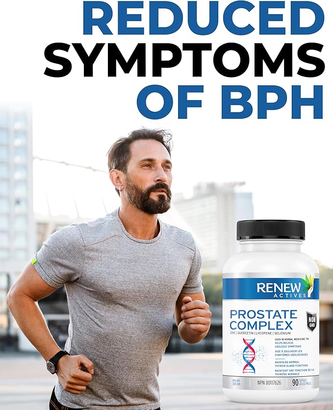 Renew Actives Prostate Complex Supplements – Formula for Prostate, Thyroid, Eye Health & Immune System – Antioxidant Blend for Men’s Wellness – 90 Softgels – Made in Canada