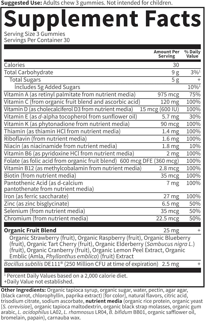 Garden of Life Prenatal Gummy Vitamins for Women with Iron:Folate,Biotin,D3&B12+Probiotics for Digestion,Vitamin Code Multivitamin,Non-GMO,Gluten-Free,90 Cherry Lemonade Gummies, 30 Day Supply
