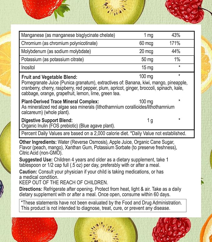 Go Healthy Kids Liquid Multivitamin - Vegan Vitamin Supplement Supports Children's Growth, Development & Immune Function, Ages 1 & Up, Delicious Fruit Flavor - 32 Servings
