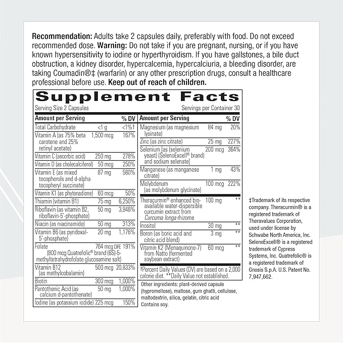Integrative Therapeutics Clinical Nutrients HP - Multivitamin with Vitamin C, Zinc, Biotin & Vitamin B12 - Antioxidant Support Supplement for Men and Women* - Dairy Free - 60 Capsules