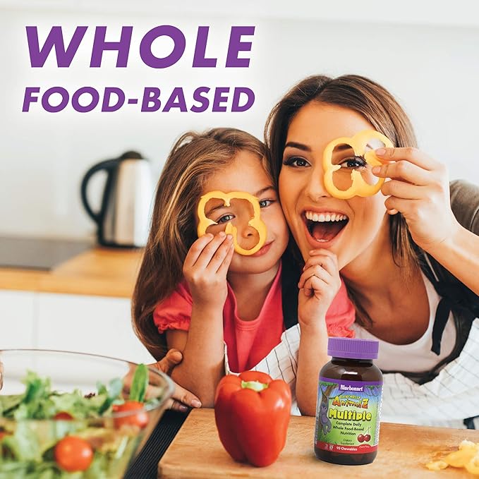Bluebonnet Nutrition Rainforest Animalz Whole Food Based Multiple Chewable Tablet, Kids Multivitamin & Mineral, Vitamin C, D3, Iron, Gluten Free, Milk Free, Kosher, 180 Chewable Tablets, Mixed Flavor