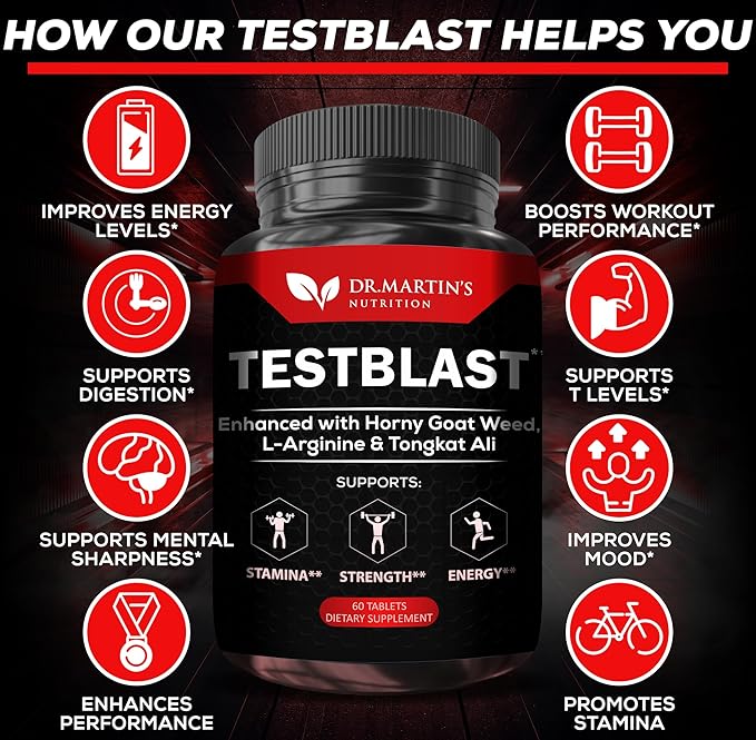 Extra Strength Testosterone Booster - Naturally Boost Your Stamina, Endurance, Strength & Energy for Men & Women - Burn Fat & Build Lean Muscle Mass Today
