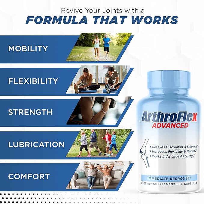Advanced Joint Support Supplement for Men & Women - Joint Health Supplement - Flexibility & Strength - Discomfort Relief - 30 Servings with Type II Collagen, Turmeric Curcumin, Boswellia Serrata (30)